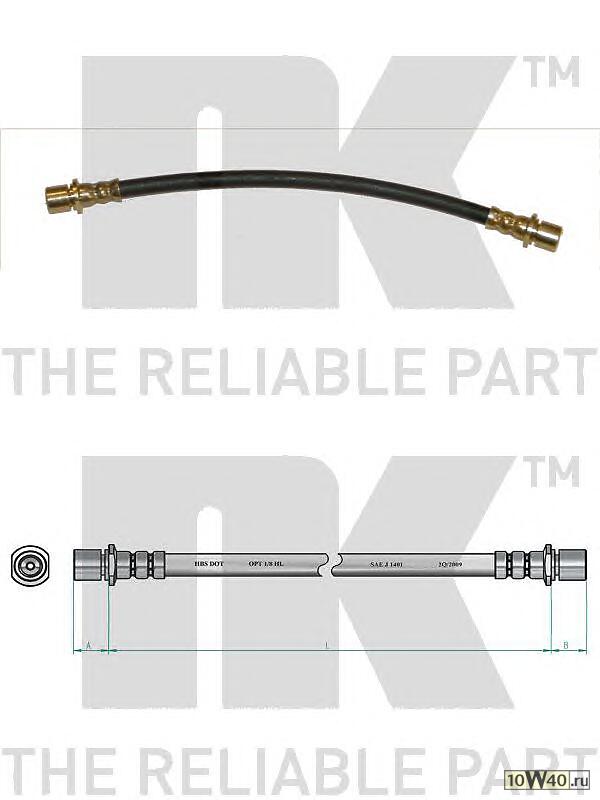 Код оригинала: 26541AE02A / 26541AE020, <BR>шланг торм. зад. п. Subaru Legacy 2.0 16V/2.5 16V 99> L=300