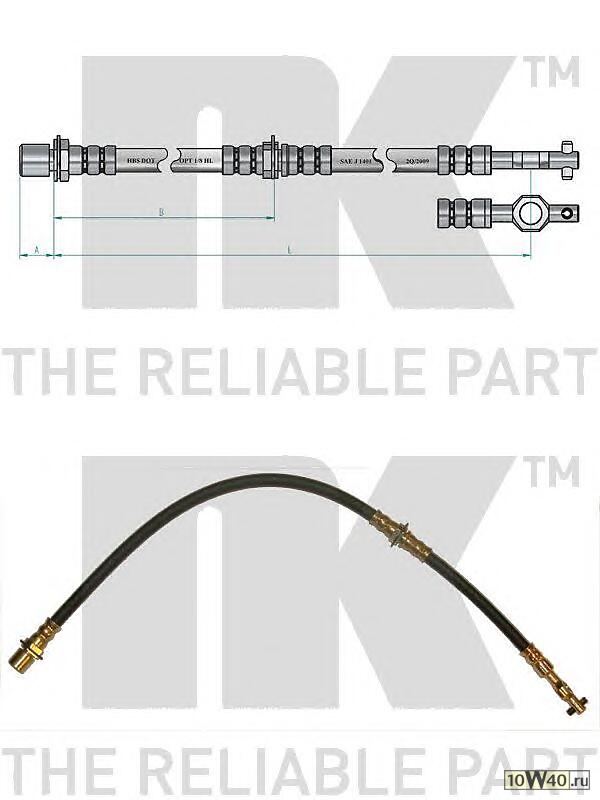 шланг торм. зад.  Toyota Celica ST182 2.0 2WD 90-94 L=562