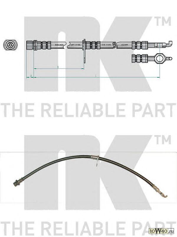 шланг торм. пер. лев.  Toyota Corolla/Avensis 1.4-2.0 02> L=590