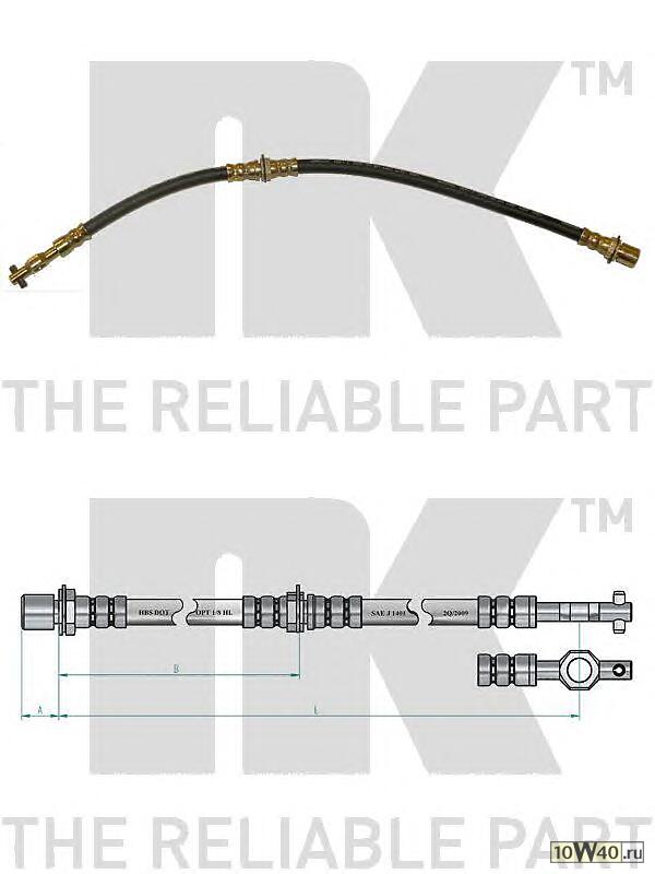 шланг торм. пер.  Toyota Carina/Celica/Corolla 1.3-2.0D 84-90 L=480