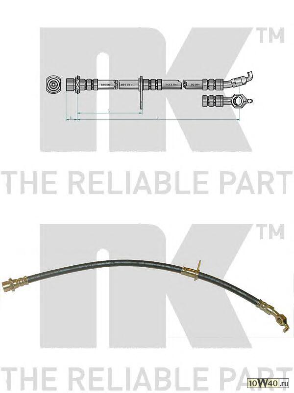 шланг торм. пер. л.  Toyota Corolla EE111 1.3/1.6/2.0D 97> L=483