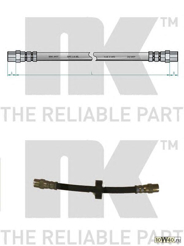 шланг торм. зад.  Audi 80/100/A6, VW Passat <94 L=180
