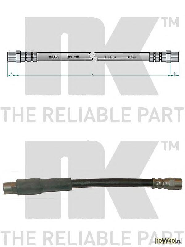 шланг торм. зад. л.  Audi 80/90 1.3-1.9TDi <92 L=230