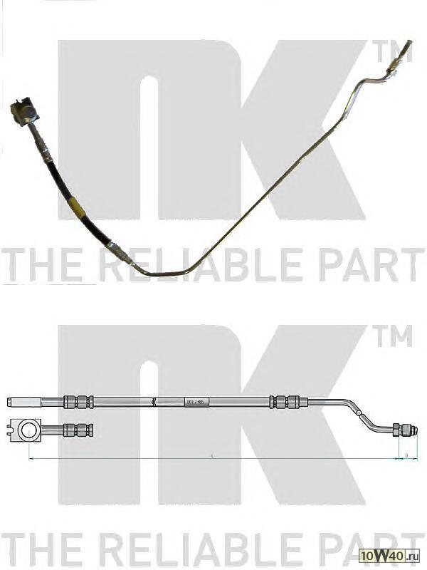 шланг торм. зад. прав.  Audi A6, VW Passat, Skoda SupperB 97-05 L=655