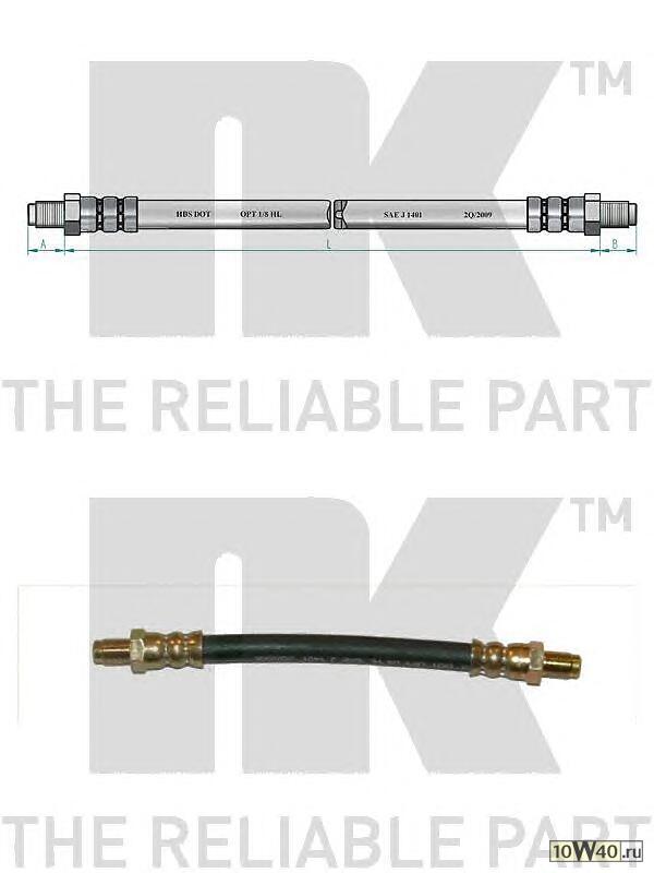 шланг торм. зад.  Audi 100/200 1.8-2.0TD <85 L=180 у суппорта