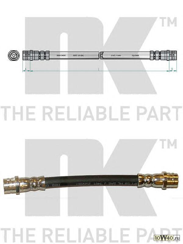 шланг торм. зад.  Audi A3,VW Bora/Golf 1.0-2.0TD 96>