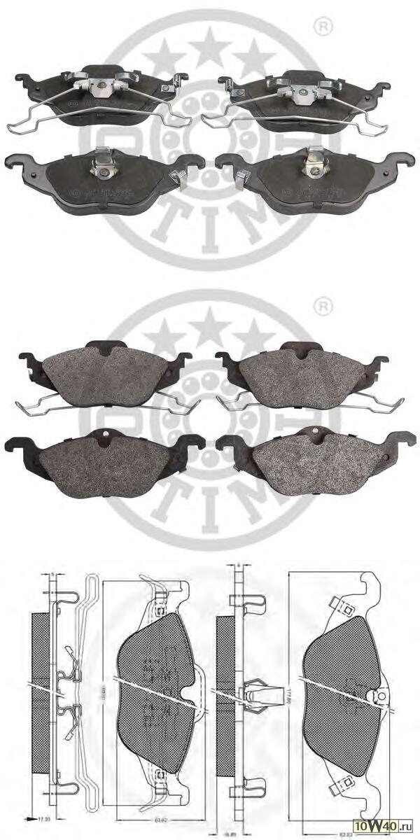 КОЛОДКИ ТОРМОЗНЫЕ ДИСКОВЫЕ ПЕРЕДНИЕ / OPEL ASTRA-G (БЕЗ ABS) 98~