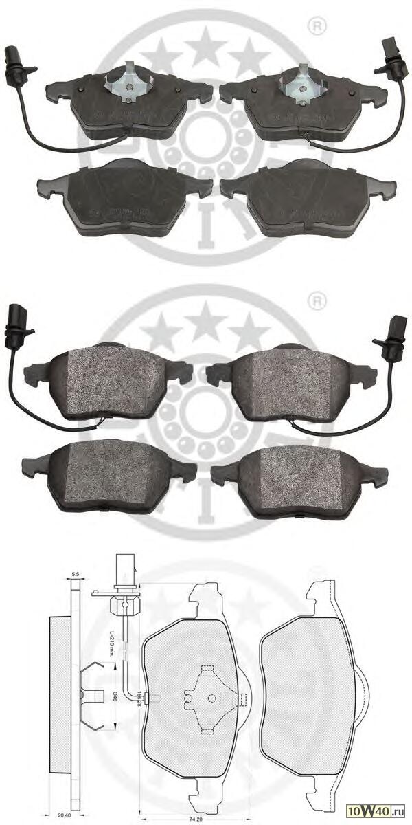 Код оригинала: 4B0698151H, <BR>Колодки тормозные перед. VAG A4/A6/Passat B5 1,6-4,0L 95-05 4B0698151E/4B0698151J/4B0698151N