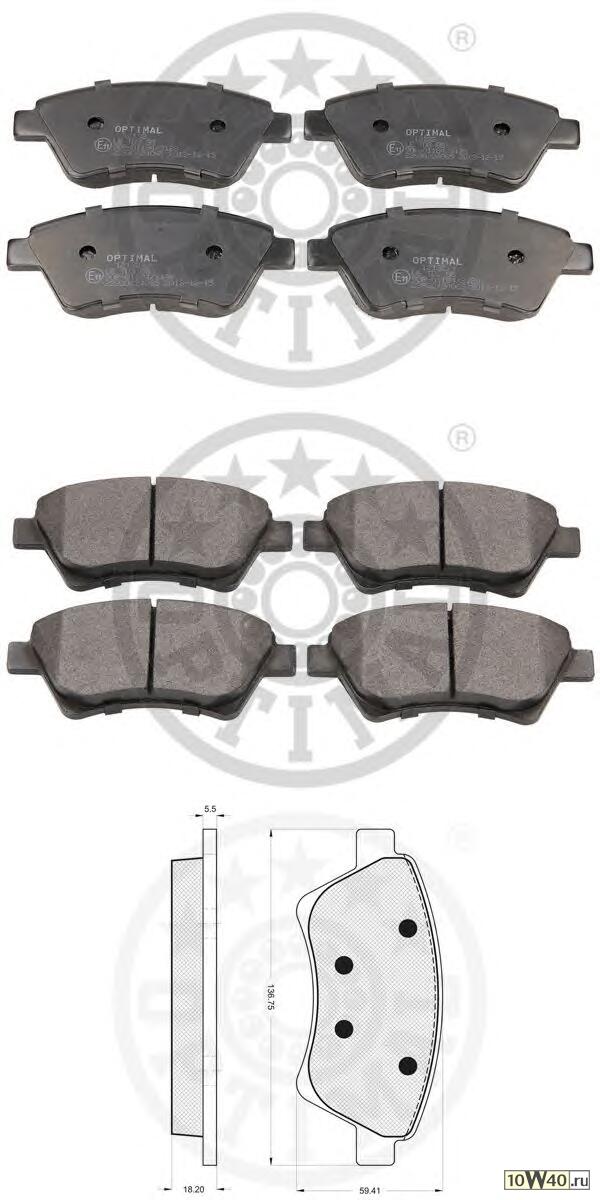 Колодки дисковые перед. RENAULT Kangoo/Megane I/II/Scenic I/II 1,4-2,0L 02/00-> 7701208122/7701207672/7701207184/7701206044