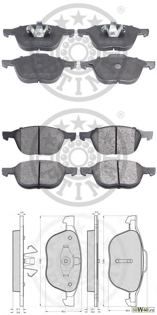 Код оригинала: 1321517, <BR>Колодки тормозные передние диск. Ford Focus C-MAX , Ford Focus II 2005->; Mazda 3 ->2008; Volvo S40/V50