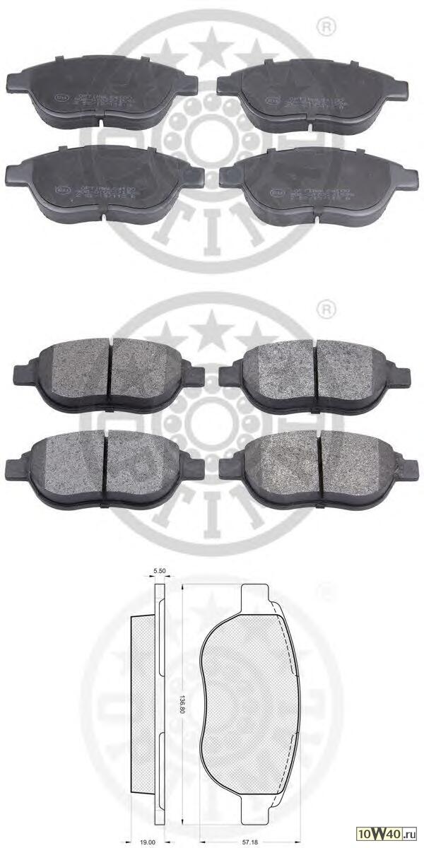 Колодки торм пер PEUGEOT 307 00->, 207 06->, C4 04->