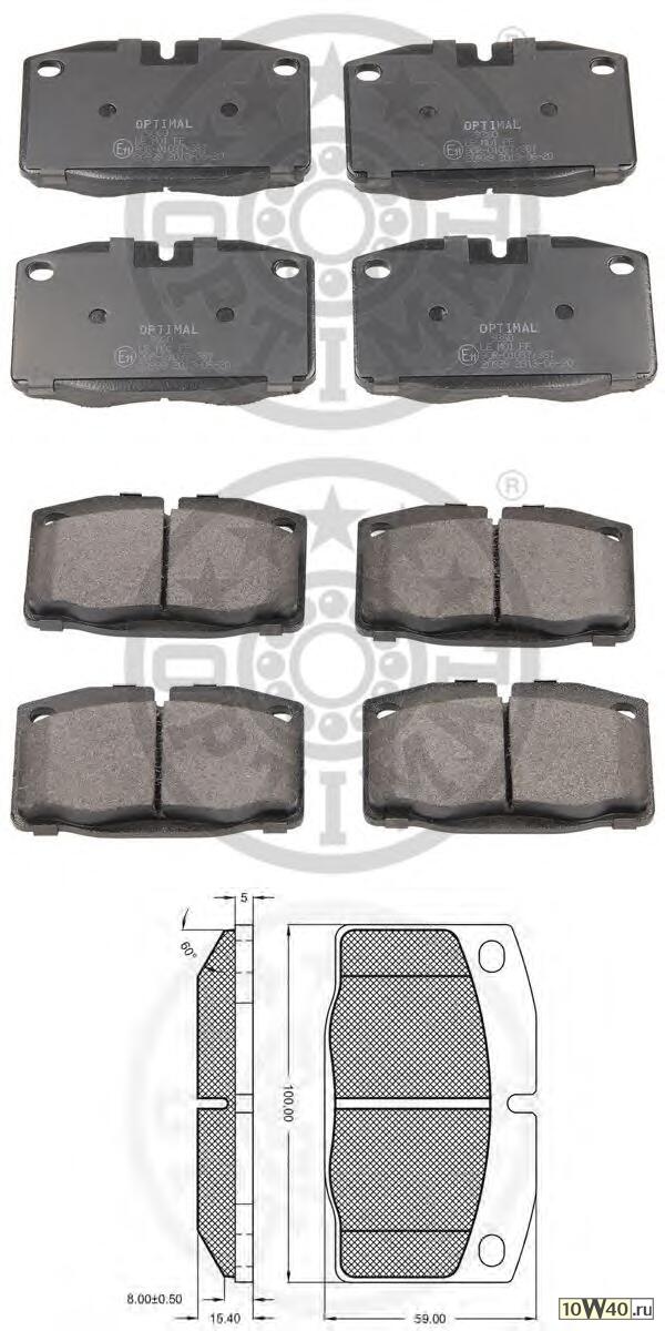 Код оригинала: 1605463, <BR>Комплект тормозных колодок передних диск. OPEL Ascona C/Omega A/Corsa A/Kadett E/Vectra A