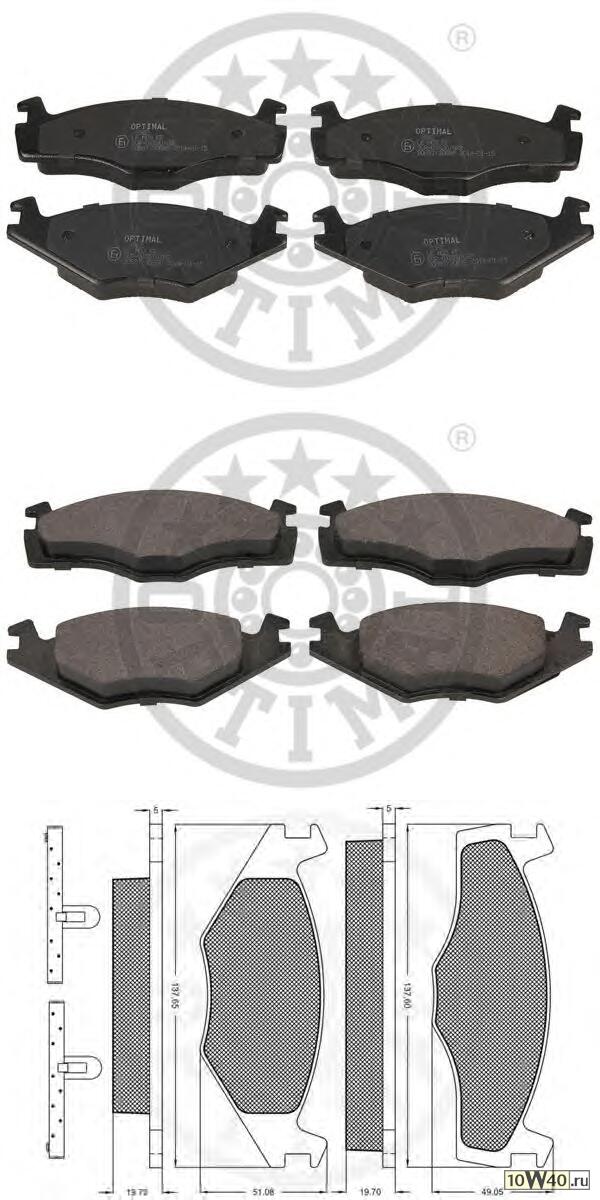 Код оригинала: 110698151A, <BR>Комплект тормозных колодок передних диск. VAG Golf III 91-97, Passat 88-91