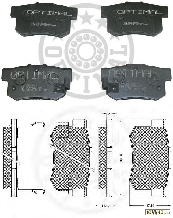 Код оригинала: 43022S5AE50 , <BR>Тормозные колодки дисковые Suzuki SX4 , Honda Civic VIII 1.3 Hybrid 2006->