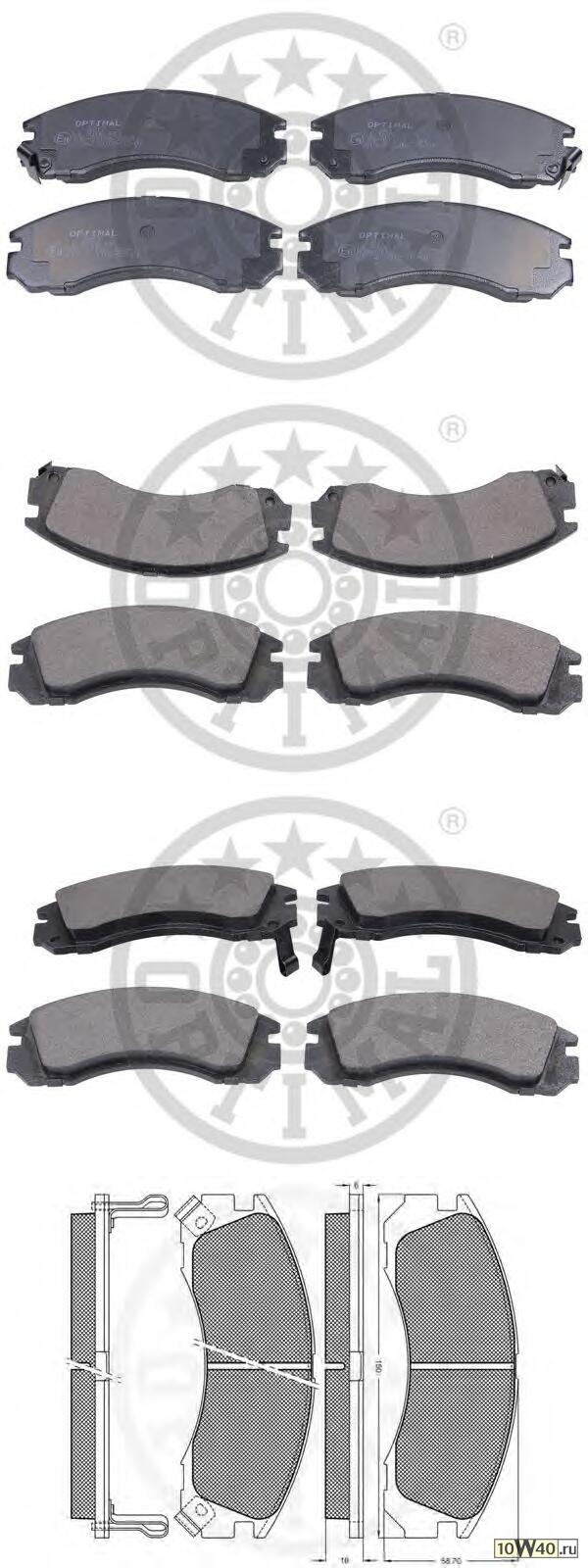 Код оригинала: MR 569597, <BR>Колодки тормозные передние