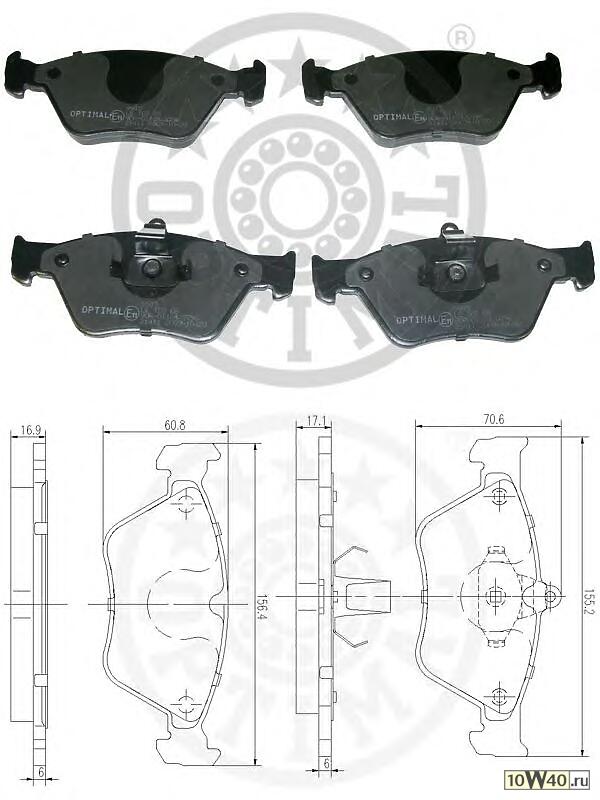 КОЛОДКИ ТОРМОЗНЫЕ ДИСКОВЫЕ ПЕРЕДНИЕ / OPEL CALIBRA, VECTRA-A 2.0-16V-2.5 89 - 95, OMEGA-B 2.0 94~