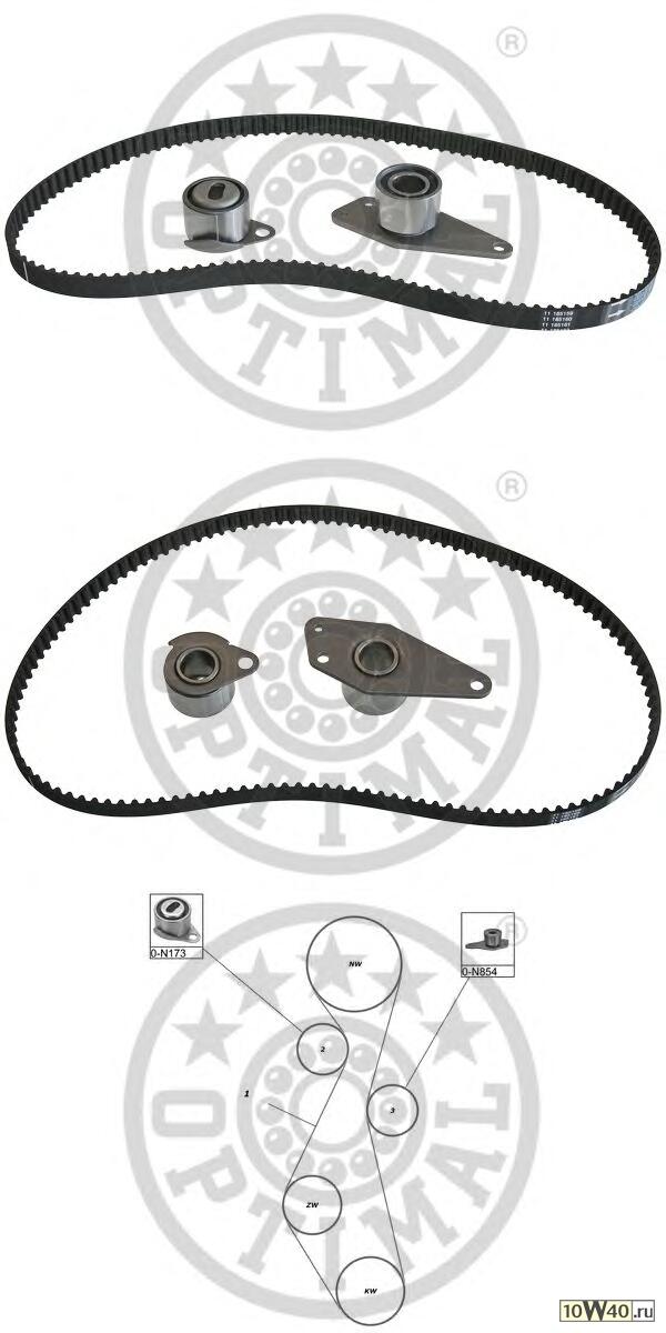 К-т ремня ГРМ RENAULT F3R 2.0L Megane/Laguna 93-01/Espace 96-00 (GT35511 OE 7700726440+GE35521 OE 7700863112+127Z)