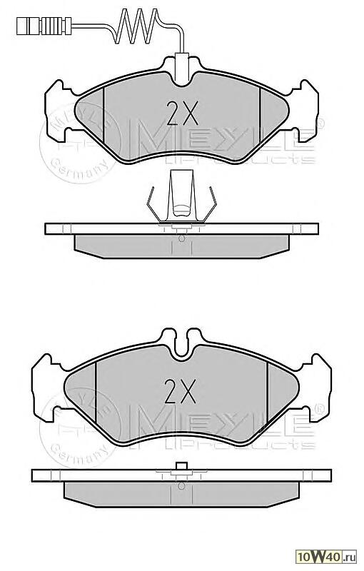 Комплект дисковых тормозных колодок: MERCEDES-BENZ BM 901 / 902 (Sprinter I) (01/95-05/06), BM 903 (Sprinter I) (01/95-05/12), VW LT II (04/96-07/06)