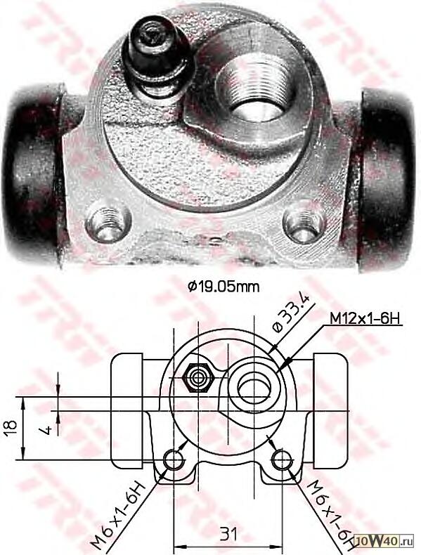 задн. торм. цил. л.\ peugeot 205 с г / у 1. 0-1. 9 83-94 d. 19