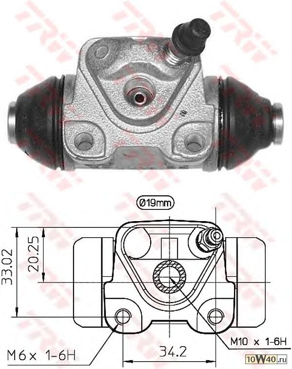 задн. торм. цил. п.\toyota carina e 1. 6-2. 0d 92-96(lucas) d. 19