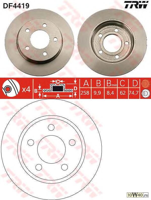 df4419 диск тормозной задний\ mazda 3 1.4 / 1.6 / 1.6td 03>