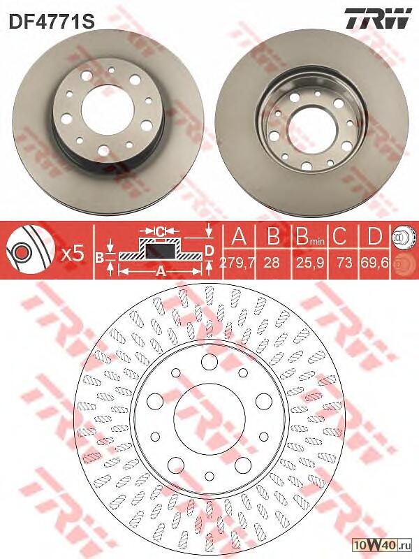Диск тормозной CITROEN JUMPER/FIAT DUCATO/PEUGEOT BOXER 06-передний вент.D 280мм