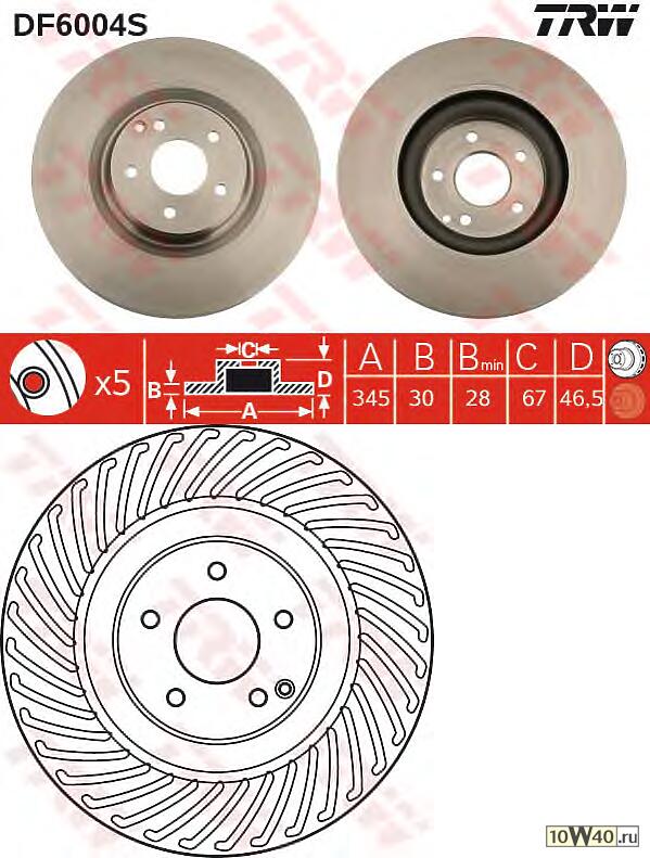 Диск тормозной MERCEDES W203/C203 1 шт (min 2 шт)