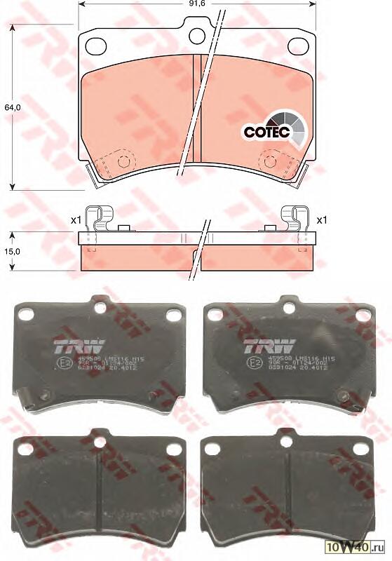 колодки дисковые п.\ mazda 121 1.3 90-96 / 323 1.3-1.8 / 1.7d 89-98