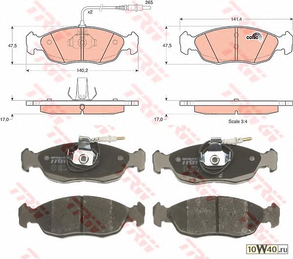 Колодки торм пер Peugeot 306 93-01г.