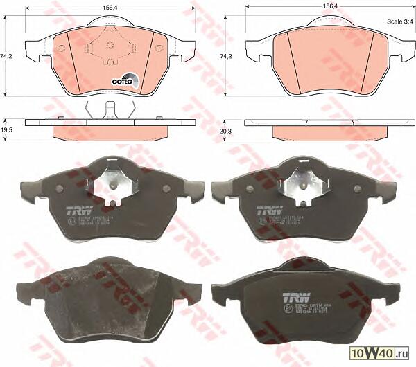 колодки дисковые п.  VW Sharan, Ford Galaxy 1.8/2.8/1.9TDi 95-00