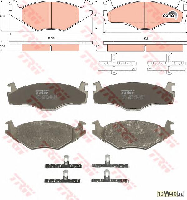 колодки дисковые п.\ VW polo 1.0i-1.9d 94-96