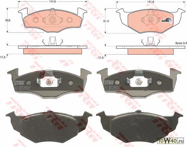 колодки дисковые п.  VW Polo/Lupo 1.0i-1.9SDi 97>
