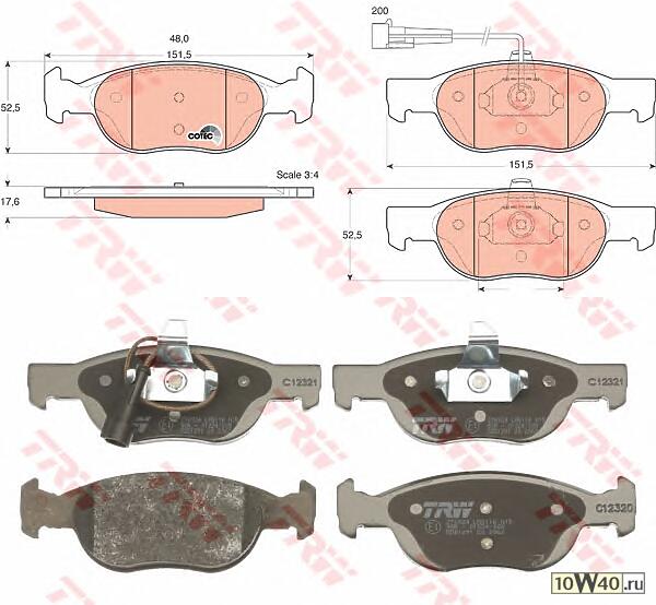 колодки дисковые п.\ fiat brava / marea 1.4-1.9td 95-01