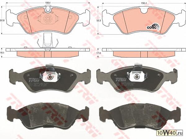 колодки дисковые п.\ opel vectra 1.6i / 1.8i 16v / 1.7td 95-02