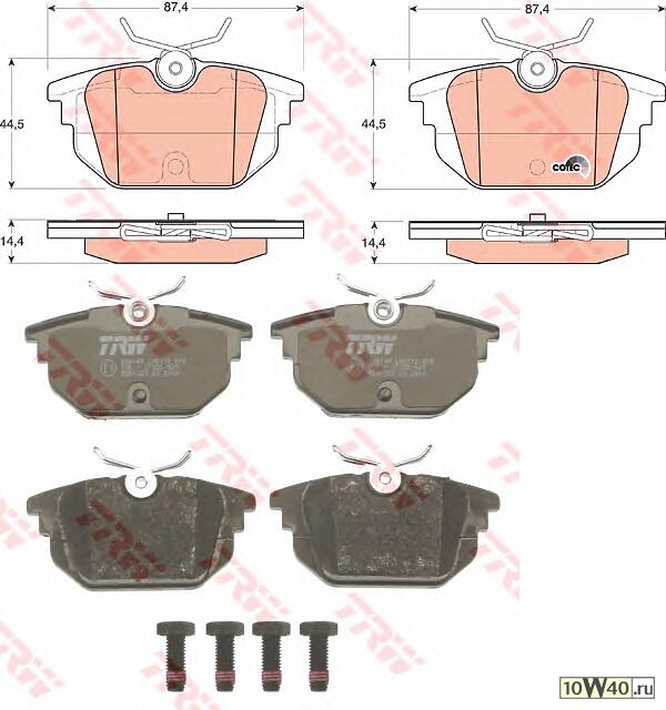колодки дисковые з.\alfa 145 / 146 1.4-1.9jtd, fiat marea 2.0 / 2.4jtd 97-01