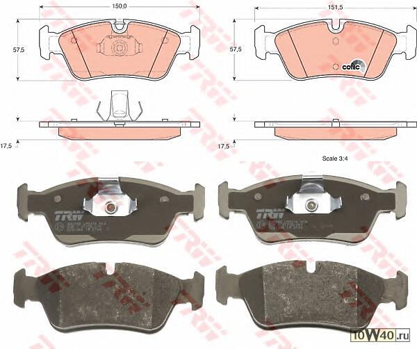 колодки дисковые п.\bmw e46 1.6-2.8 / 1.8d / 2.0d / z3 1.8-2.8 95>