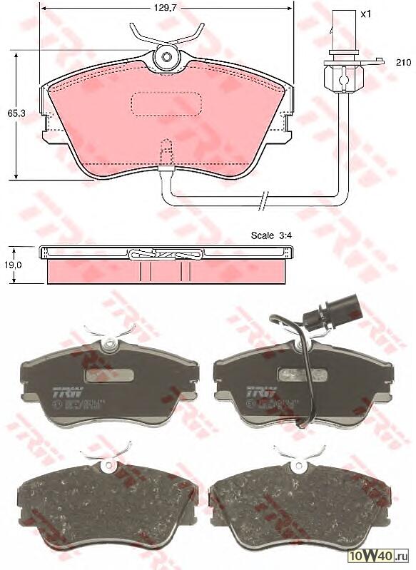колодки дисковые п.  VW T4 2.5/2.4D &Syncro 98-04 диск 15"""