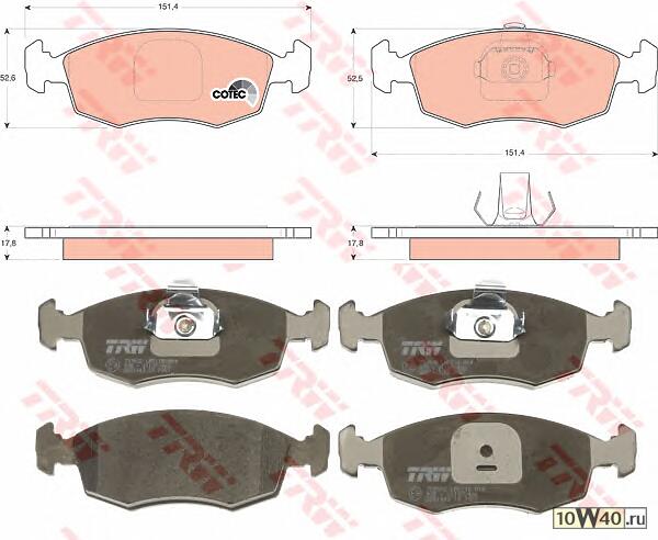 Код оригинала: 71738151, <BR>Колодки тормозные перед. FIAT Doblo/Palio 1,2-1,9L 01->