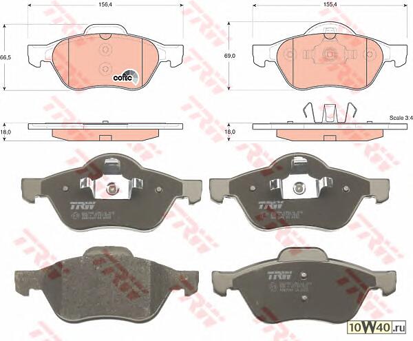 колодки дисковые п.  Renault Laguna 1.6i/1.8i/1.9DCi 01>