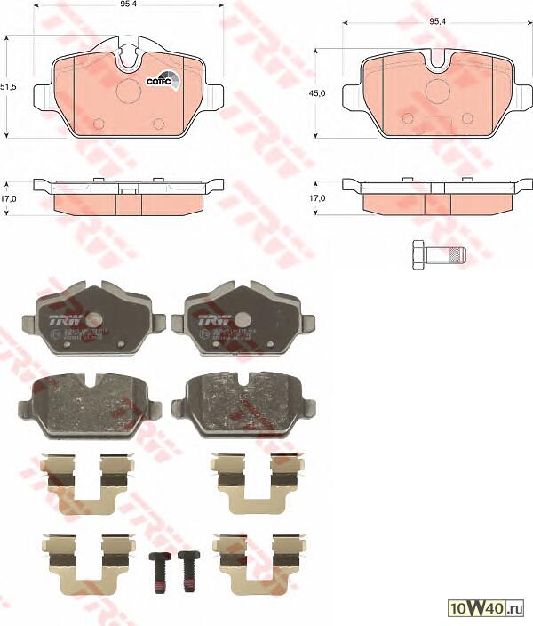 Колодки тормозные дисковые задн BMW: 1 04-, 3 05-