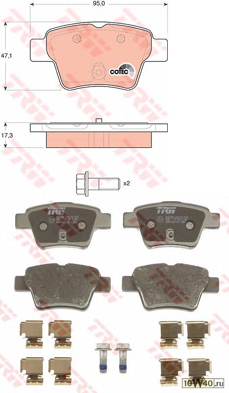 Колодки тормозные CITROEN C4 04-/PEUGEOT 207 06-/307 00- задние торм.сист.BOSCH