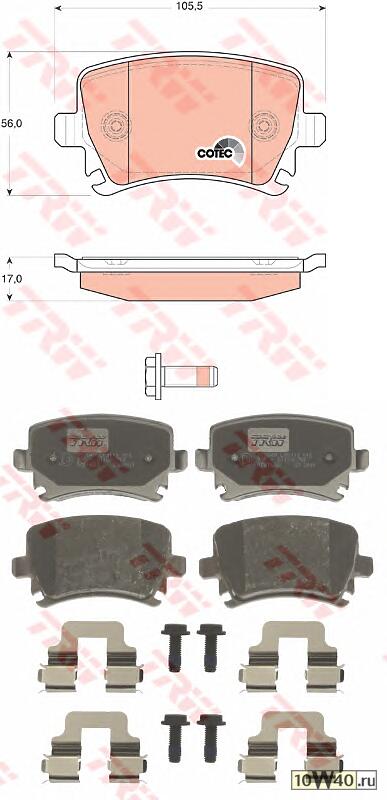 gdb1622 1031 00 колодки дисковые з.\ audi a3 диск 16