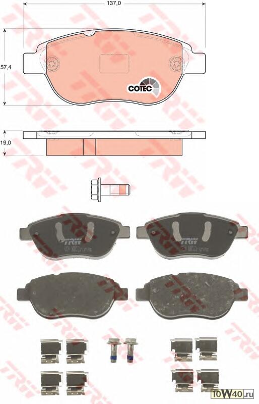 Колодки тормозные PSA C3/C4/1007/207/307 02- перед