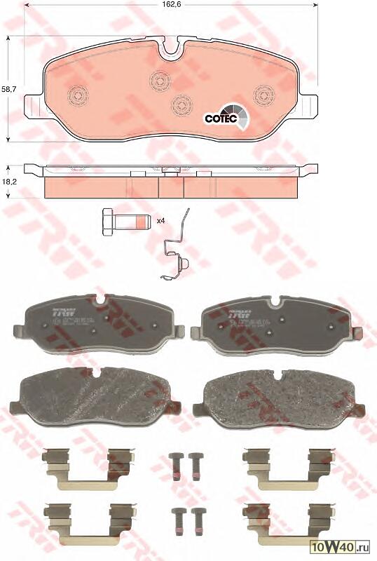 колодки дисковые п.\ land rover discovery / range rover 4.4i v8 / 2.7td v6 04>