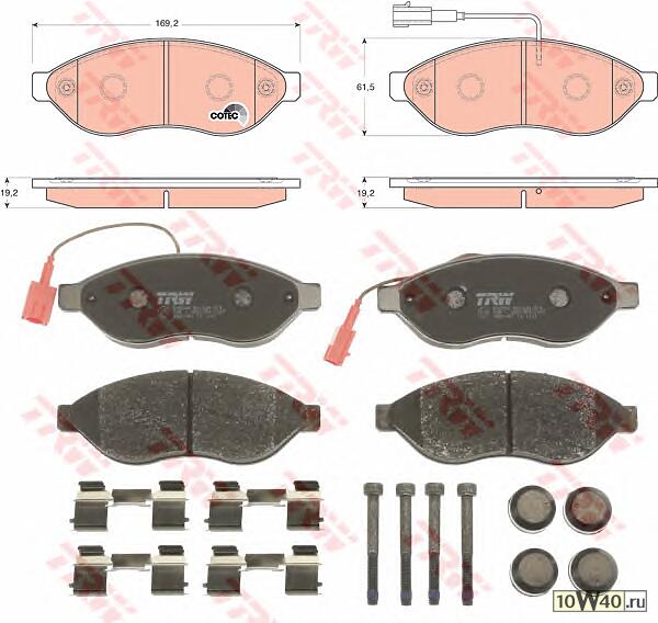 gdb1681 1237 01 колодки дисковые п.\ citroen jumper, fiat ducato, peugeot boxer 2.2hdi 06>