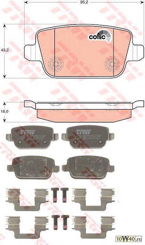 КОЛОДКИ TRW ЗАДНИЕ F2