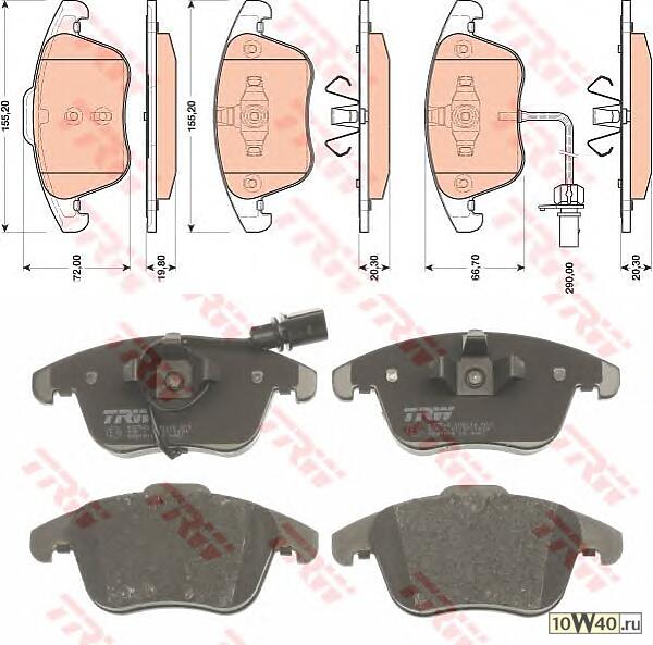 колодки дисковые п.\ audi a4 / a5 1.8tfsi-3.2fsi / 2.7tdi 07>
