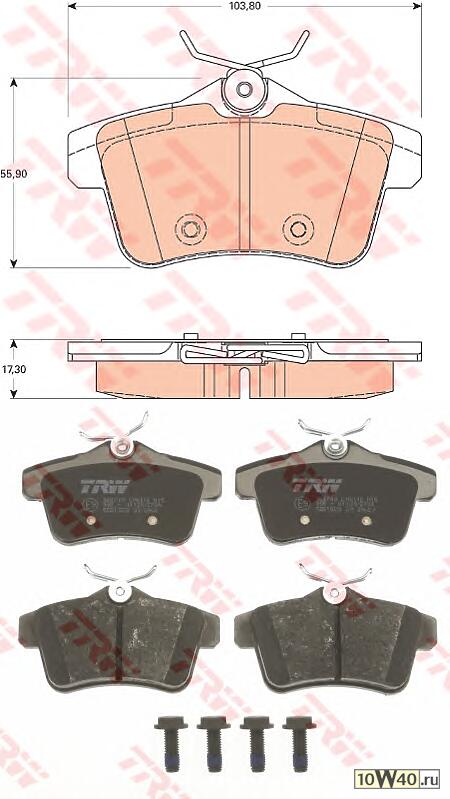 колодки дисковые з.\ citroen c4, peugeot 3008 / 5008 1.6i / 1.6-2.0hdi 09>