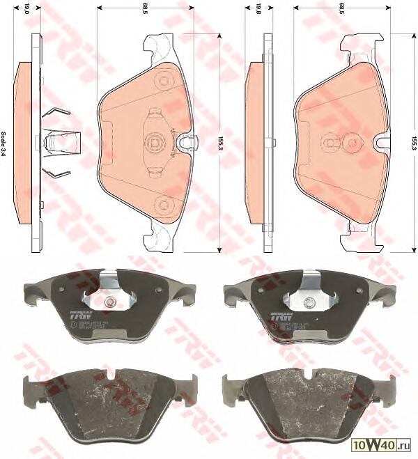 Колодки тормозные BMW 5 F10/F11 3.0 10-/7 F01-04 3.0 08- передние