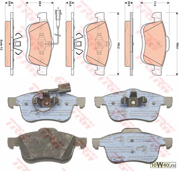 gdb1864 колодки дисковые передние\ fiat doblo 1.4i / 1.3d / 1.6d / 2.0d 10>, lancia delta 1.8i / 1.9d 09>